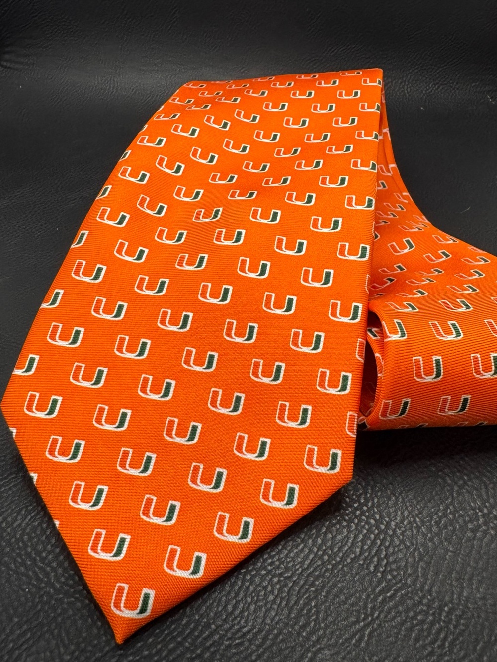 Men's Orange Patterned Silk Tie - University U Motif
